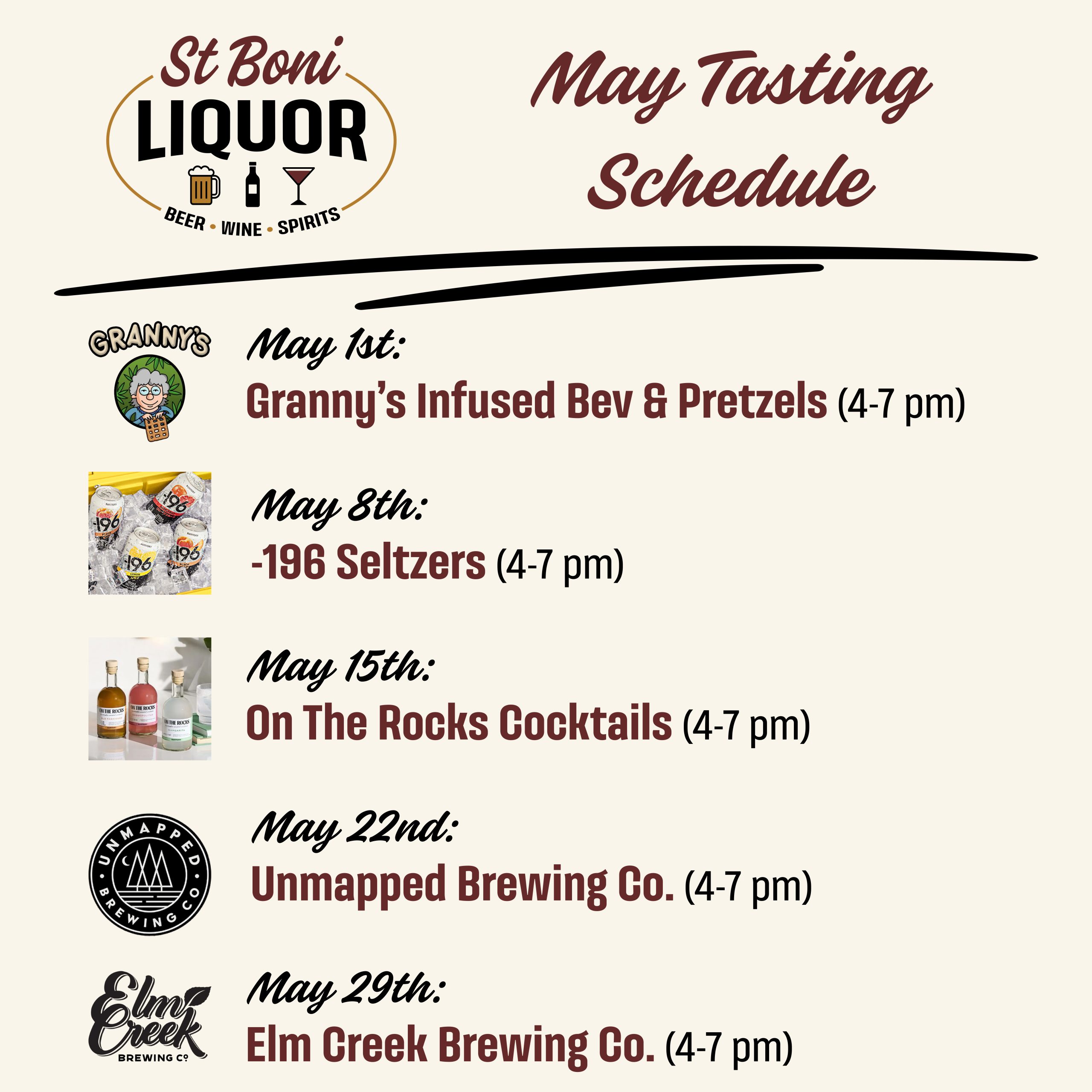TASTING SCHEDULE