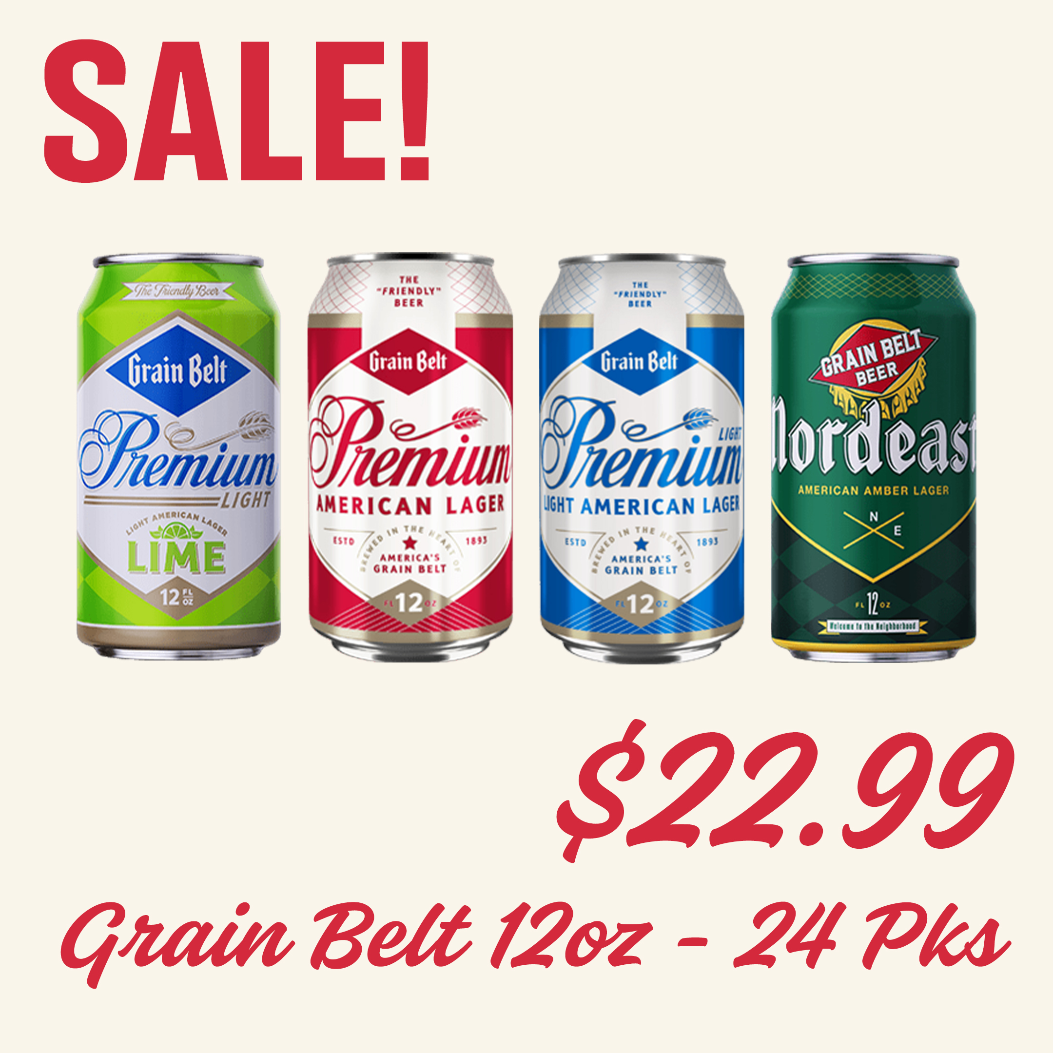 SALE Grain Belt 24pk