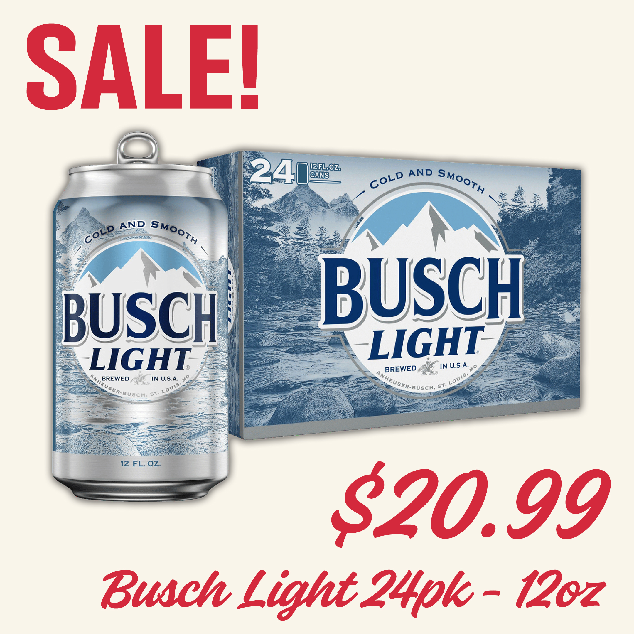 SALE Busch Light 24-12oz