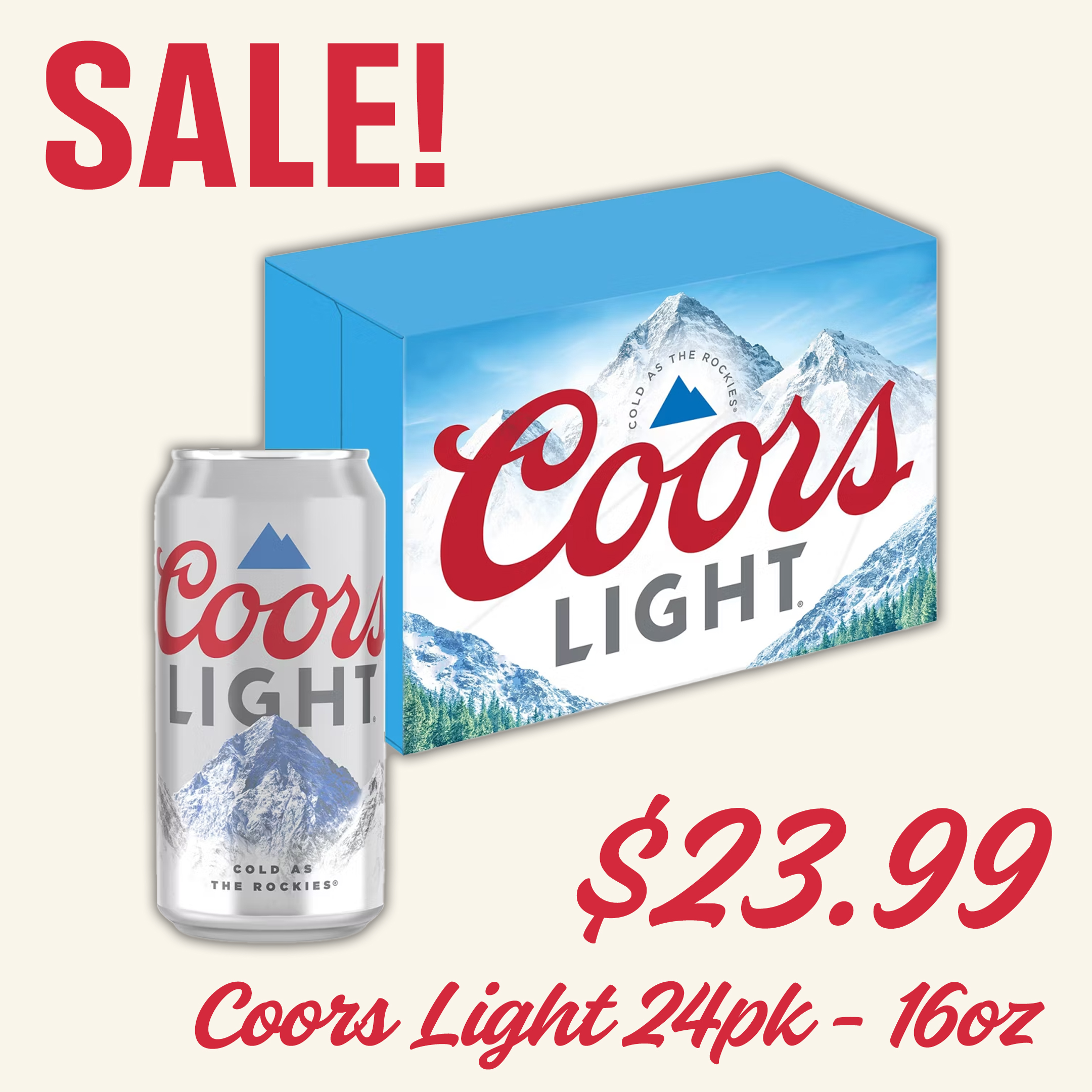 SALE Coors Light 24-16oz